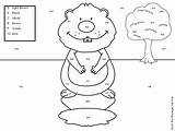 Color Numbers Groundhog Preview Kindergarten sketch template