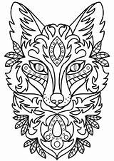 Coloring Zentangle Fox Head Pages Printable Public Drawing Puzzle Categories Domain sketch template
