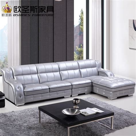 New Model L Shaped Modern Italy Genuine Real Leather Sectional Latest