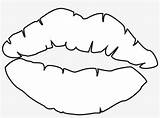 Lips Outline Kiss Coloring Printable Template Pngkey Transparent sketch template