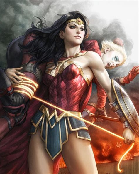 Harley Quinn Vs Wonder Woman In Variant Cover Art For