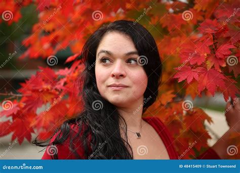 Beautiful Girl In Fall Foliage Stock Image Image Of Woman Girl 48415409