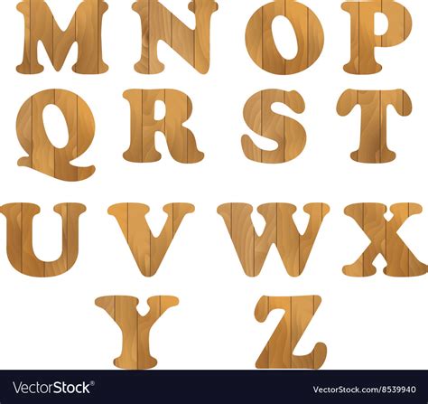 alphabet   wooden letters isolated  white vector image