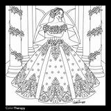 Coloring Pages Wedding Dresses Dress Print Fashion Colouring Adult Girls Printable Bridal Book Adults Books Sheets Bride Odd Cream Simple sketch template