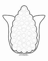 Dot Thanksgiving Preschool Corn Do Bingo Printable Coloring Painting Turkey Crafts Activities Templates Color Pages Motor Fine Classroom Vegetable Autumn sketch template