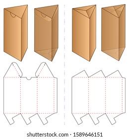 triangle box packaging die cut template stock vector royalty