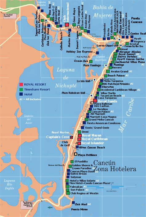 cancun hotel zone map