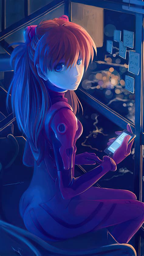 1080x1920 Neon Genesis Evangelion Looking 4k Iphone 7 6s 6 Plus Pixel