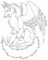 Coloring Pages Wolf Wolves Anime Winged Cool Wings Foxes Karate Color Cute Print Printable Pack Drawing Drawings Another Baby Sketch sketch template