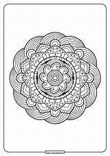 Mandala Floral Coloring Printable Adult Whatsapp Tweet Email sketch template