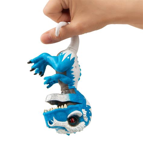 wowwee untamed trex  fingerlings ironjaw blue interactive collectible dinosaur  view