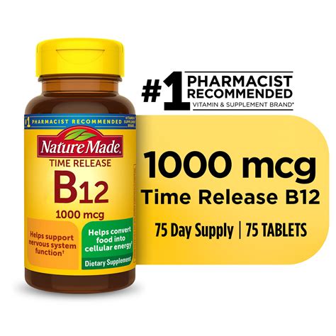 Nature Made Vitamin B12 1000 Mcg Time Release Tablets 75 Count