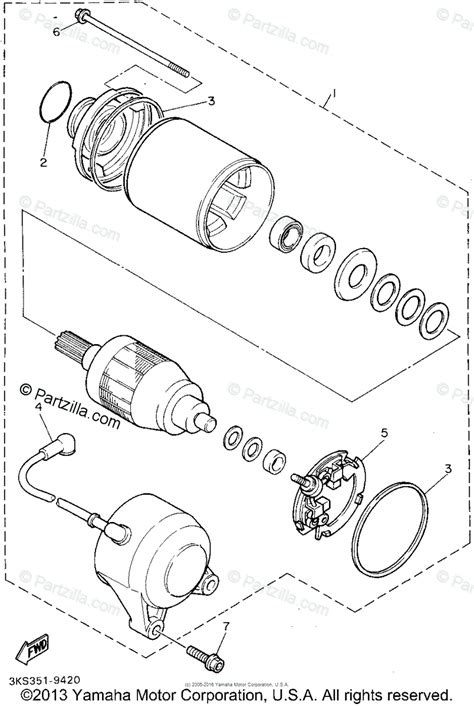 yamaha motorcycle  oem parts diagram  starting motor partzillacom