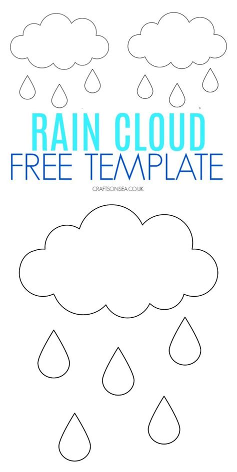 rain cloud template printable  weather activities preschool