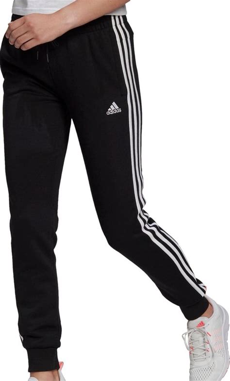 adidas essentials french terry  stripes joggingbroek zwart dames maat  bolcom