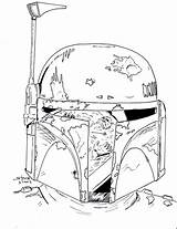 Fett Boba Coloring Pages Helmet Drawing Wars Star Kids Tiefighters Mandalorian Mask Getdrawings sketch template