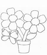 Coloring Pages Simple Easy Flowers Colouring Flower Kids Popular sketch template