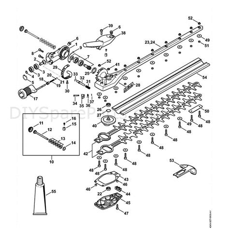 stihl hl    petrol hedgetrimmer long reach hl    parts diagram  angle drive