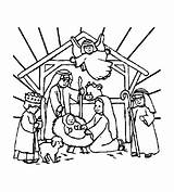 Coloring Christmas Pages Bible Nativity Scene Children Bibel Play Pageant Props Setters Manger Bells First sketch template