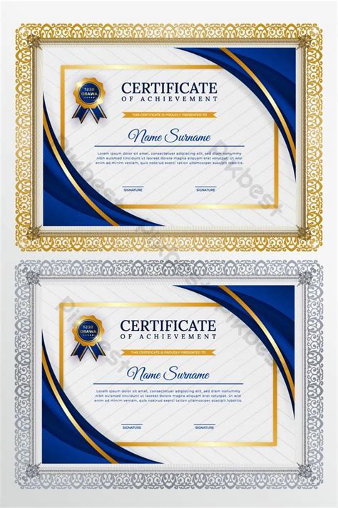 luxury certificate template design ai pikbest