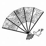 Fan Chinese Drawing Lantern Asian Colouring Template Coloring Clipartmag Hand sketch template