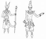 Beerus Whis Lineart sketch template