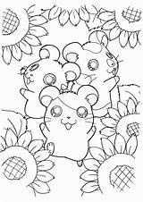 Hamster Coloring Pages Hamtaro Hamsters Sunflower Cute Kawaii Kids Printable Color Print Series Colouring Picgifs Anime Flower Bestcoloringpagesforkids Cartoon Surrounded sketch template