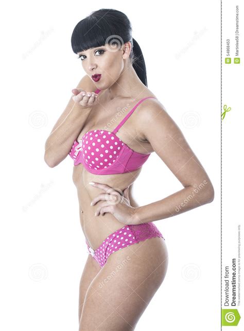 Gorgeous Sexy Cute Glamorous Pin Up Model Posing In Pink