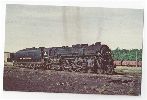 Train New York Central 5214 Hudson Steam Locomotive Vintage Postcard