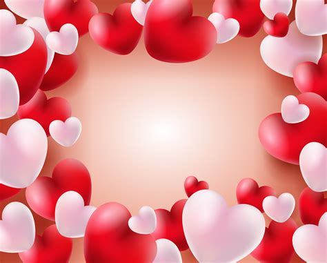 valentines day background  red  white balloons  hearts concept