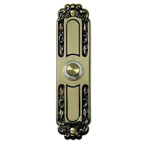 carlon ssl aged brass victorian styled led lighted wired doorbell push button  real brass