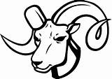 Ram Clipart Clip Head Rams Cliparts Horn Horns Library Clipground Vector sketch template