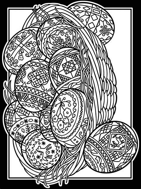 easter eggs  print  color easter adult coloring pages