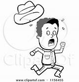 Scared Running Clipart Cowboy Cartoon Thoman Cory Outlined Coloring Vector 2021 Clipground sketch template