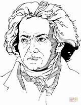 Beethoven Ludwig Colorear sketch template