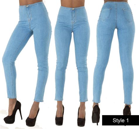 ladies ripped sexy skinny jeans womens high waist jegging