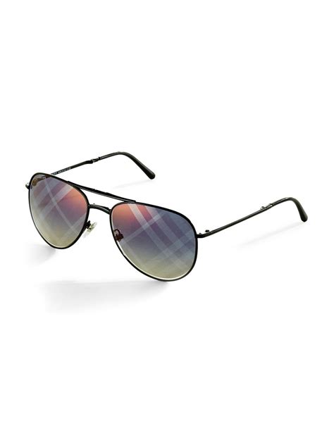 lyst burberry folding aviator sunglasses in black for men