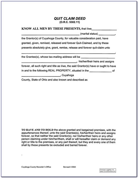quit claim deed form ohio  form resume examples jvdxvjovm