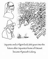 Thanksgiving Coloring Squanto Pages History Original Plymouth Colony Native Pilgrim Book sketch template