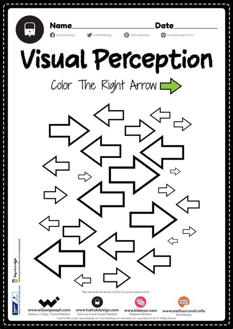visual perceptual skills arrow recognition activity tuktuk design pre