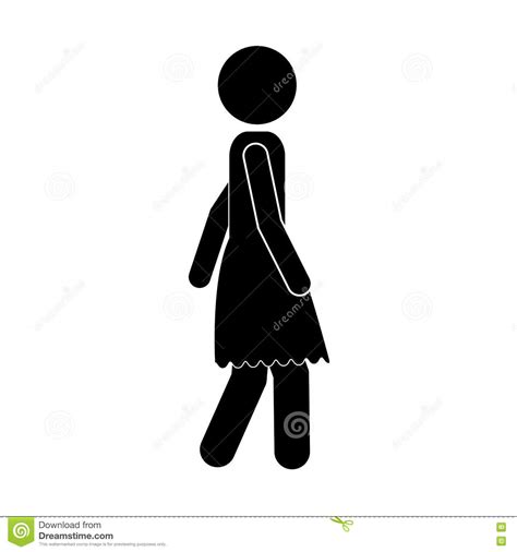 black silhouette fat woman walking icon stock vector