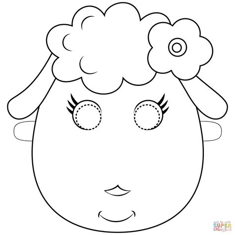 lamb mask coloring page  printable coloring pages