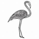 Flamingo Zentangle 3axis Stylized sketch template