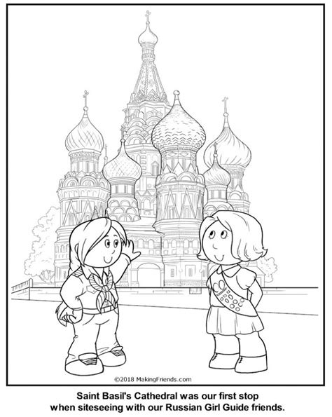 russian girl guide coloring page makingfriends