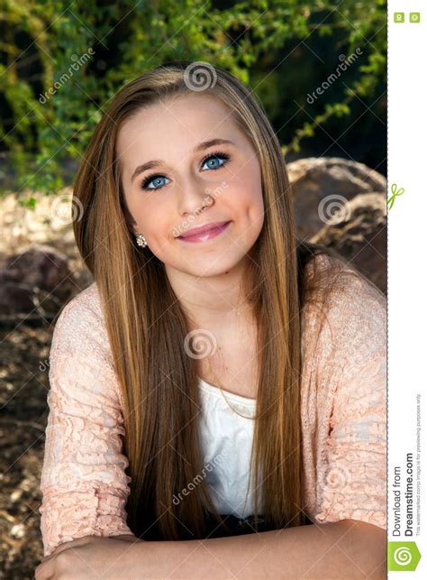 blue eyed teen stock image image of pretty straight 73015553