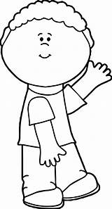 Boy Clipart Coloring Hi Clip Pages School Boys Waving Cartoon Kids Nice Book Girl Saying Sheets Walking Wecoloringpage Happy sketch template