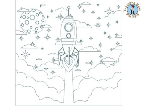 outer space coloring page  printables treasure hunt  kids
