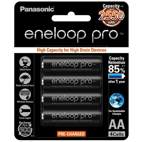 Panasonic Eneloop Aa Pro Rechargeable Battery 2550mah 4 Pcs 500