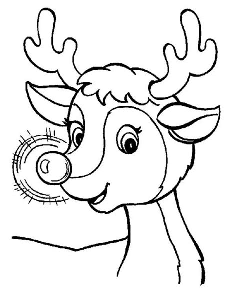awesome red nose  rudolph  reindeer coloring page color luna