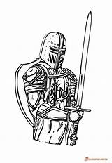 Knight Knights Coloringpages sketch template